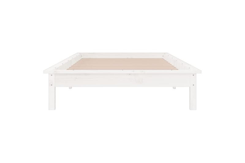 beBasic Sengeramme med LED hvit 100x200 cm heltre - Hvit - Sengeramme & sengestamme