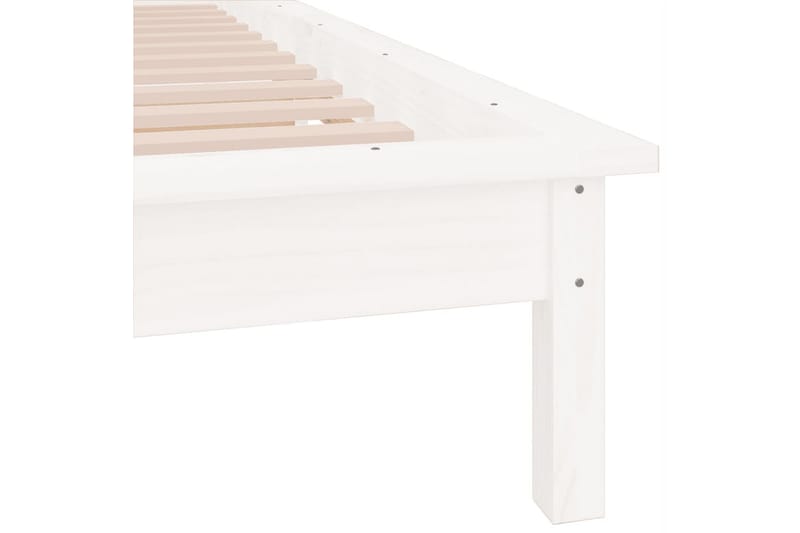 beBasic Sengeramme med LED hvit 100x200 cm heltre - Hvit - Møbler - Senger - Sengeramme & sengestamme