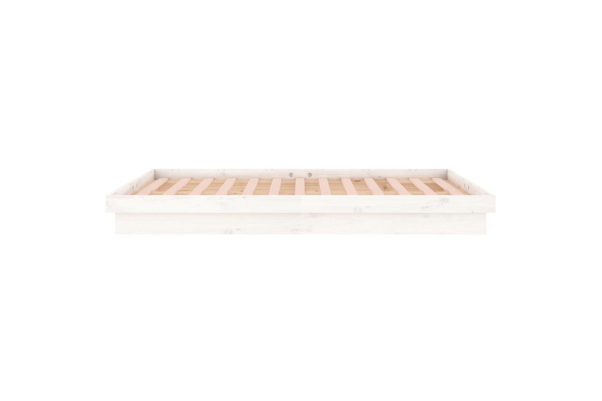 beBasic Sengeramme med LED hvit 120x200 cm heltre - Hvit - Møbler - Senger - Sengeramme & sengestamme