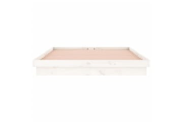 beBasic Sengeramme med LED hvit 120x200 cm heltre - Hvit - Møbler - Senger - Sengeramme & sengestamme