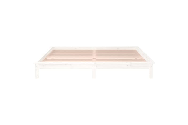 beBasic Sengeramme med LED hvit 180x200 cm 6FT Super King heltre - Hvit - Møbler - Senger - Sengeramme & sengestamme