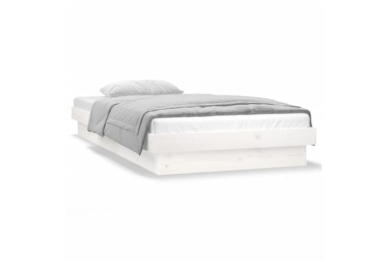 beBasic Sengeramme med LED hvit 75x190 cm 2FT6 Small Single heltre - Hvit - Møbler - Senger - Sengeramme & sengestamme