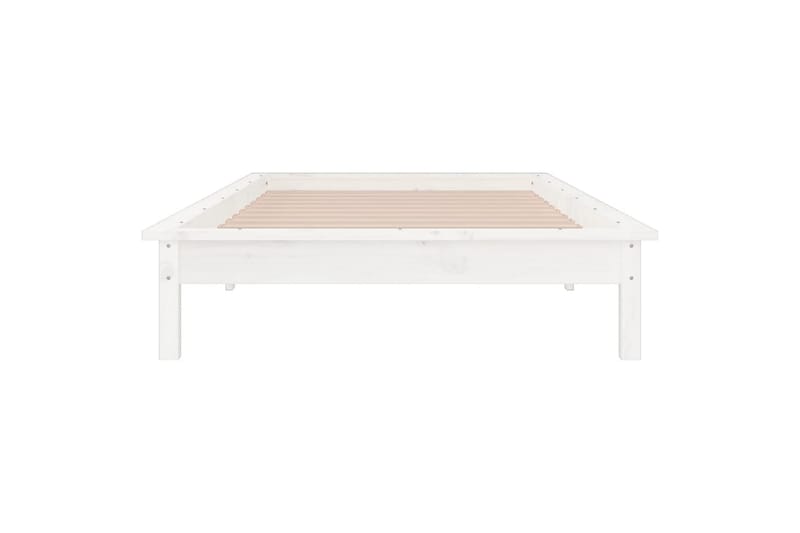 beBasic Sengeramme med LED hvit 75x190 cm 2FT6 Small Single heltre - Hvit - Møbler - Senger - Sengeramme & sengestamme