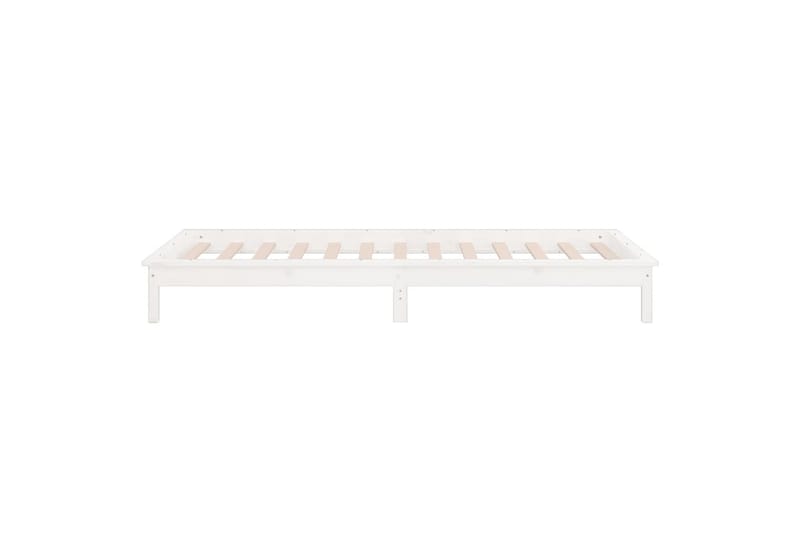 beBasic Sengeramme med LED hvit 75x190 cm 2FT6 Small Single heltre - Hvit - Sengeramme & sengestamme