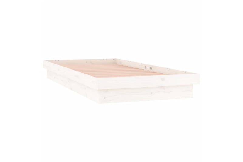beBasic Sengeramme med LED hvit 90x190 cm 3FT Single heltre - Hvit - Møbler - Senger - Sengeramme & sengestamme
