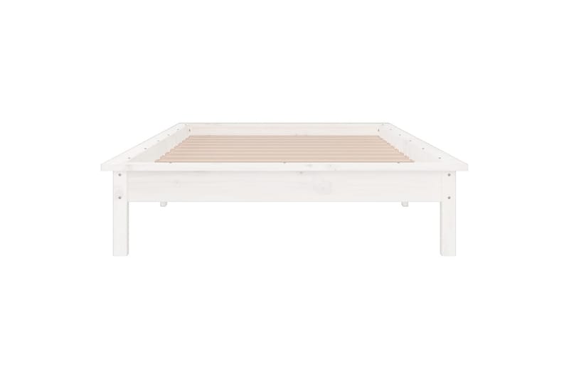 beBasic Sengeramme med LED hvit 90x190 cm 3FT Single heltre - Hvit - Møbler - Senger - Sengeramme & sengestamme