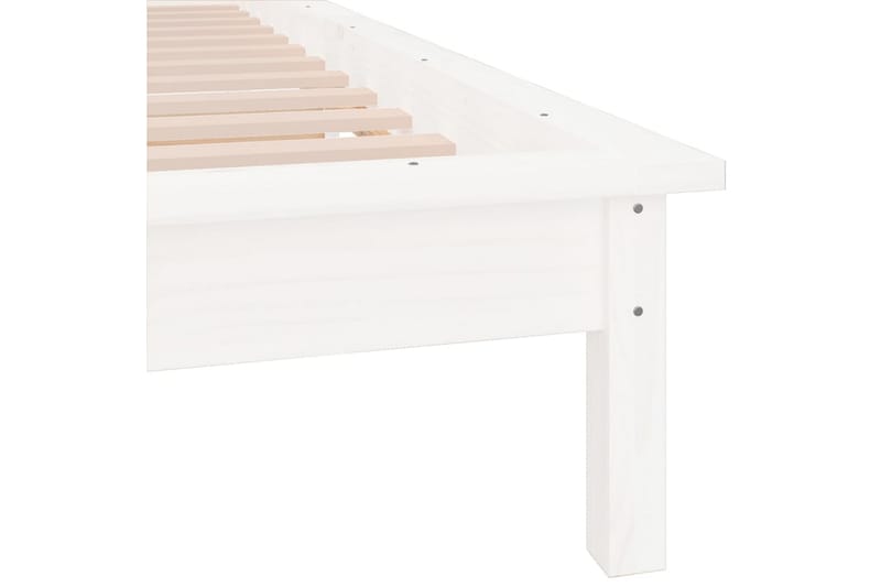 beBasic Sengeramme med LED hvit 90x190 cm 3FT Single heltre - Hvit - Møbler - Senger - Sengeramme & sengestamme