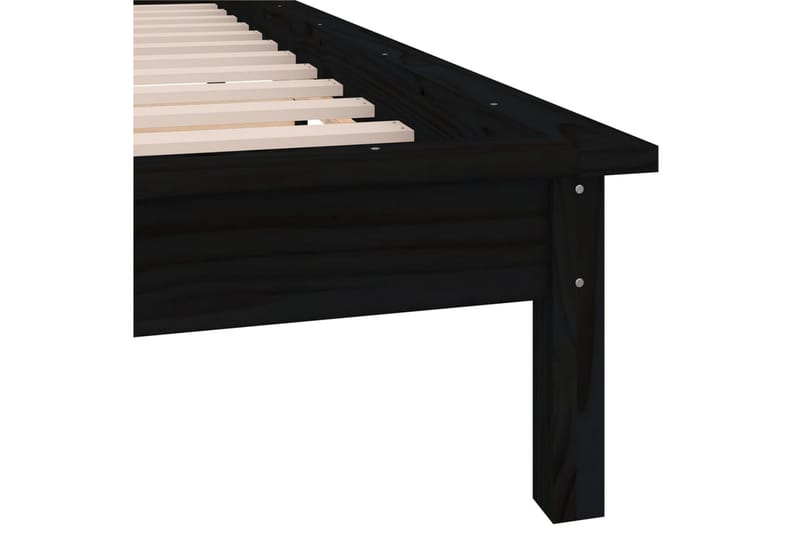 beBasic Sengeramme med LED svart 100x200 cm heltre - Svart - Møbler - Senger - Sengeramme & sengestamme