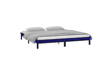 beBasic Sengeramme med LED svart 120x190 cm 4FT Small Double heltre - Svart - Møbler - Senger - Sengeramme & sengestamme