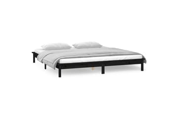 beBasic Sengeramme med LED svart 120x190 cm 4FT Small Double heltre - Svart - Møbler - Senger - Sengeramme & sengestamme