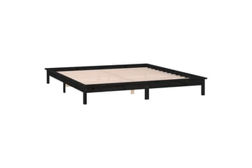 beBasic Sengeramme med LED svart 120x190 cm 4FT Small Double heltre - Svart - Møbler - Senger - Sengeramme & sengestamme