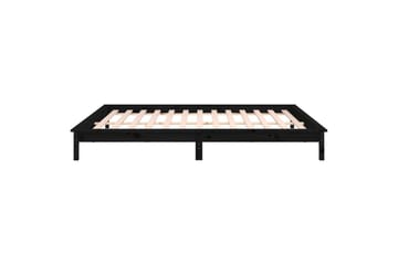 beBasic Sengeramme med LED svart 120x190 cm 4FT Small Double heltre - Svart - Møbler - Senger - Sengeramme & sengestamme
