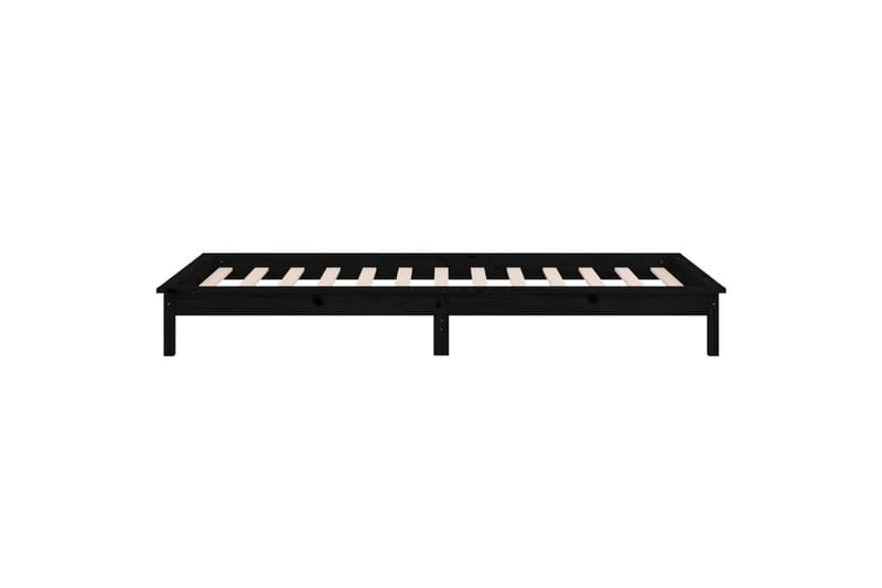 beBasic Sengeramme med LED svart 75x190 cm 2FT6 Small Single heltre - Svart - Møbler - Senger - Sengeramme & sengestamme