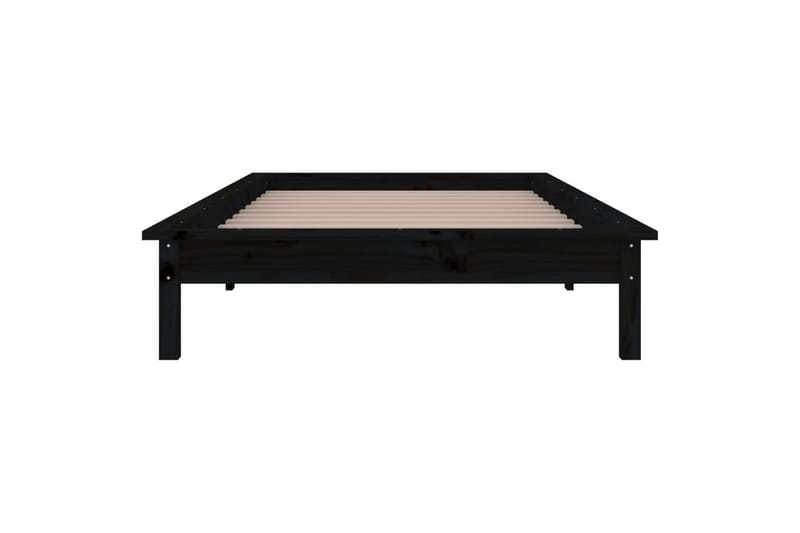 beBasic Sengeramme med LED svart 75x190 cm 2FT6 Small Single heltre - Svart - Møbler - Senger - Sengeramme & sengestamme