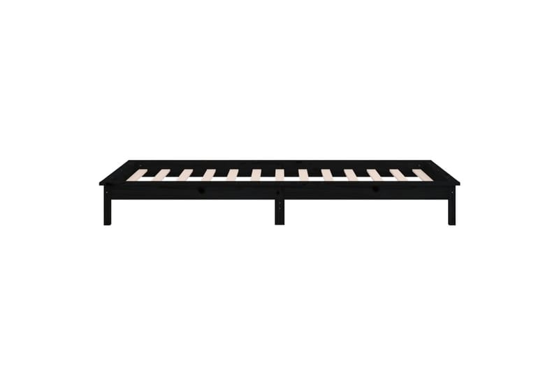 beBasic Sengeramme med LED svart 90x200 cm heltre - Svart - Sengeramme & sengestamme