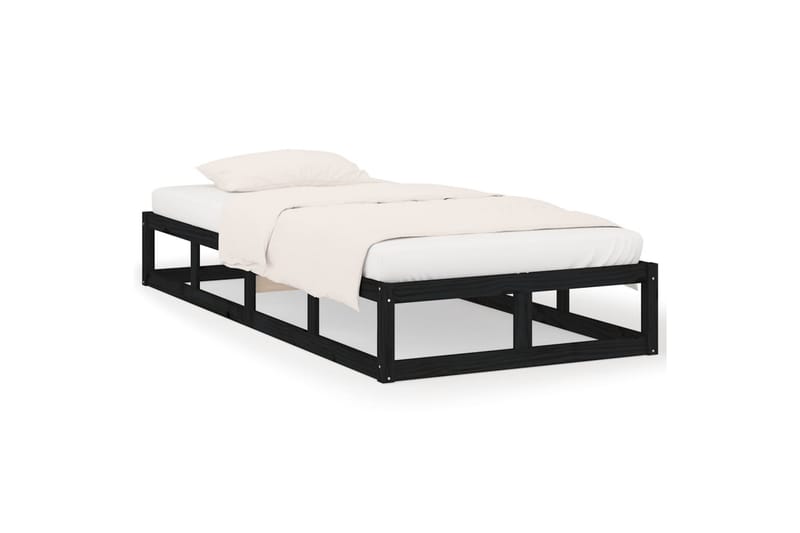 beBasic Sengeramme svart 100x200 cm heltre - Svart - Møbler - Senger - Sengeramme & sengestamme