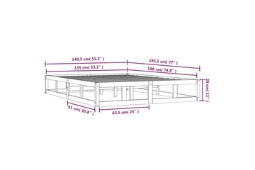 beBasic Sengeramme svart 135x190 cm 4FT6 Double heltre - Svart - Møbler - Senger - Sengeramme & sengestamme
