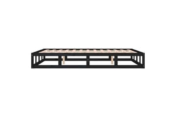 beBasic Sengeramme svart 135x190 cm 4FT6 Double heltre - Svart - Møbler - Senger - Sengeramme & sengestamme