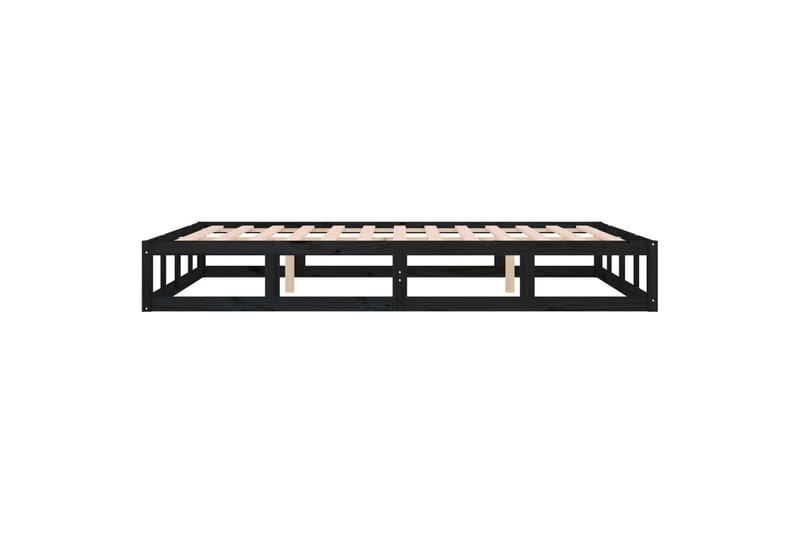 beBasic Sengeramme svart 135x190 cm 4FT6 Double heltre - Svart - Sengeramme & sengestamme