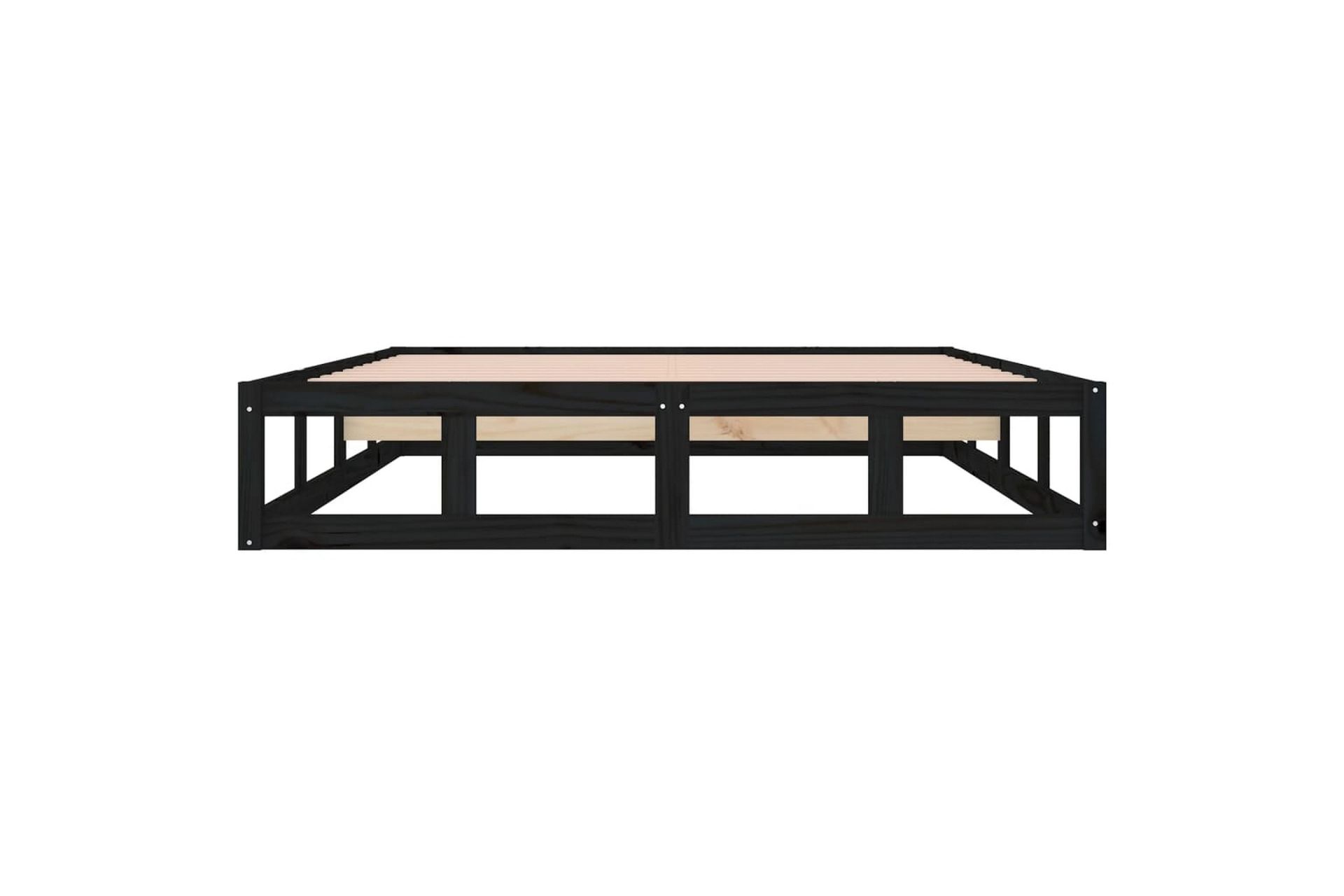 beBasic Sengeramme svart 135x190 cm 4FT6 Double heltre - Svart - Møbler - Senger - Sengeramme & sengestamme
