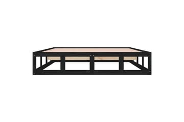 beBasic Sengeramme svart 135x190 cm 4FT6 Double heltre - Svart - Møbler - Senger - Sengeramme & sengestamme