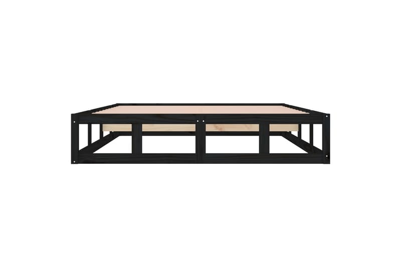 beBasic Sengeramme svart 135x190 cm 4FT6 Double heltre - Svart - Møbler - Senger - Sengeramme & sengestamme