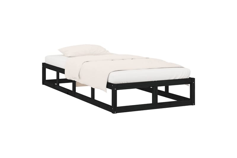 beBasic Sengeramme svart 75x190 cm 2FT6 Small Single heltre - Svart - Møbler - Senger - Sengeramme & sengestamme