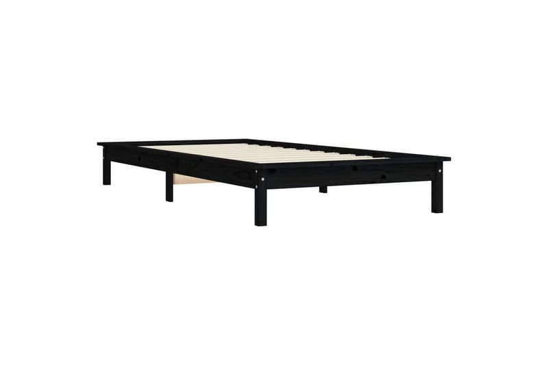 beBasic Sengeramme svart 90x190 cm heltre furu 3FT Single - Svart - Sengeramme & sengestamme