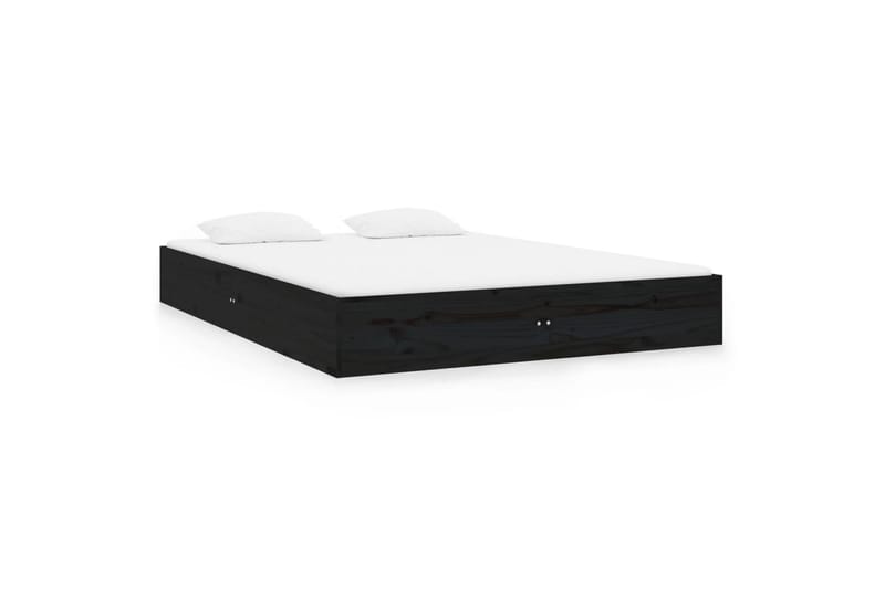 beBasic Sengeramme svart heltre 120x190 cm 4FT Small Double - Svart - Møbler - Senger - Sengeramme & sengestamme