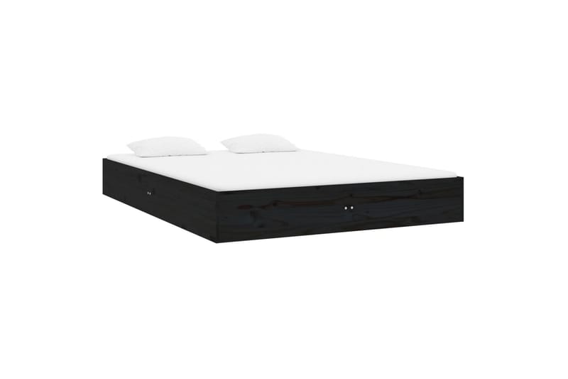 beBasic Sengeramme svart heltre 120x190 cm 4FT Small Double - Svart - Møbler - Senger - Sengeramme & sengestamme