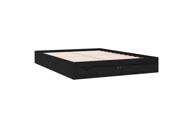 beBasic Sengeramme svart heltre 120x190 cm 4FT Small Double - Svart - Møbler - Senger - Sengeramme & sengestamme