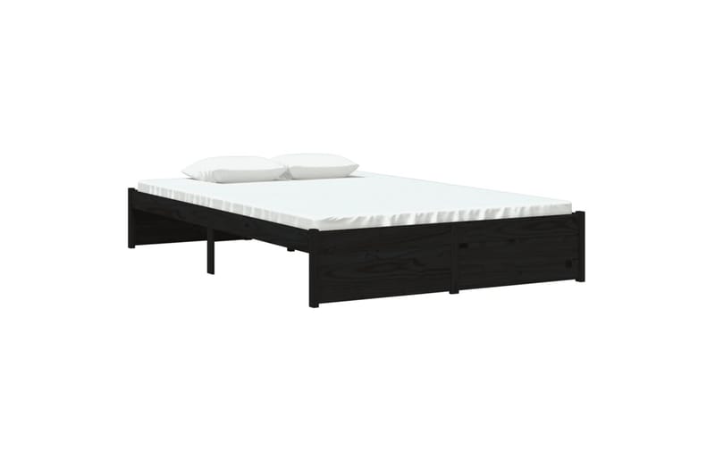 beBasic Sengeramme svart heltre 120x190 cm grå 4FT Small Double - Svart - Møbler - Senger - Sengeramme & sengestamme