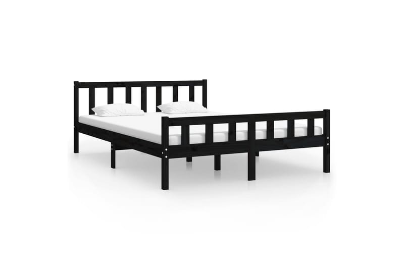 beBasic Sengeramme svart heltre 120x200 cm - Svart - Møbler - Senger - Sengeramme & sengestamme