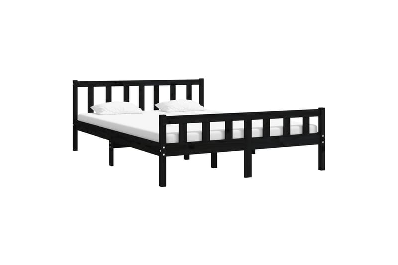 beBasic Sengeramme svart heltre 120x200 cm - Svart - Møbler - Senger - Sengeramme & sengestamme