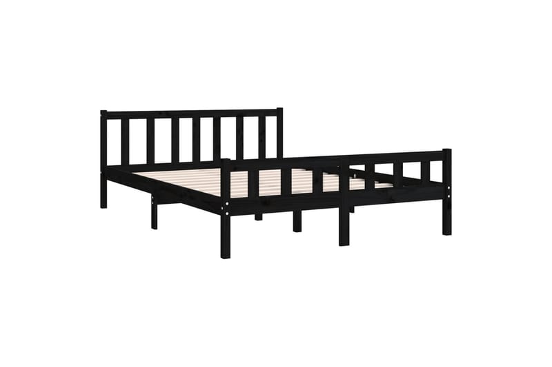 beBasic Sengeramme svart heltre 120x200 cm - Svart - Møbler - Senger - Sengeramme & sengestamme