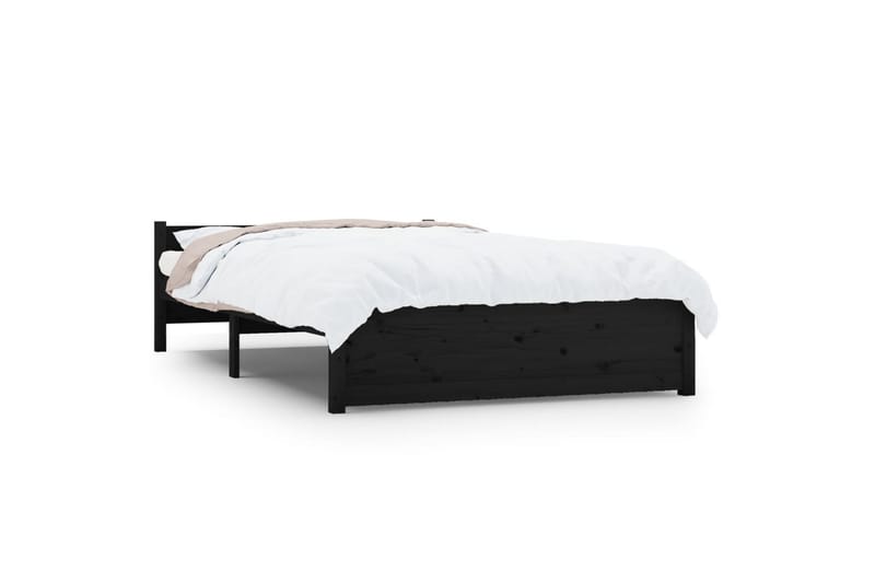 beBasic Sengeramme svart heltre 135x190 cm 4FT6 Double - Svart - Møbler - Senger - Sengeramme & sengestamme