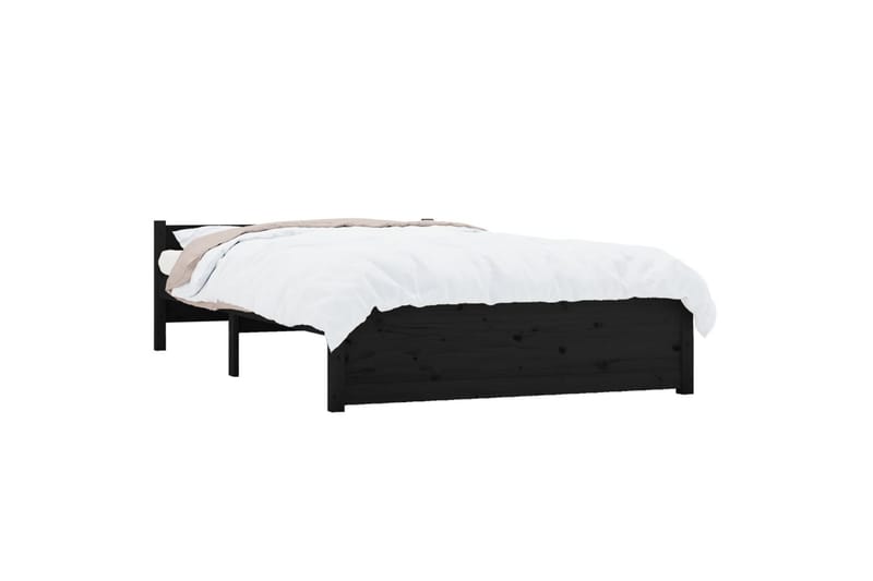 beBasic Sengeramme svart heltre 135x190 cm 4FT6 Double - Svart - Møbler - Senger - Sengeramme & sengestamme