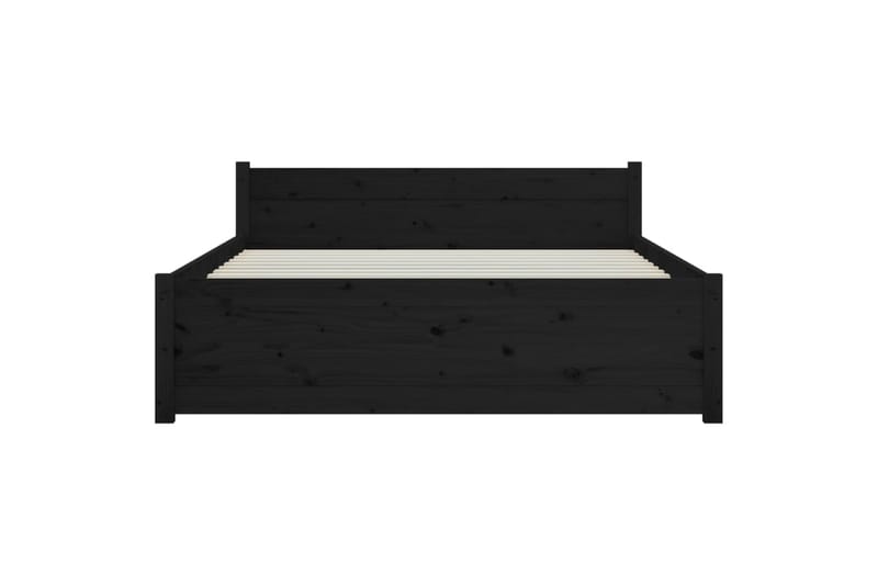 beBasic Sengeramme svart heltre 135x190 cm 4FT6 Double - Svart - Møbler - Senger - Sengeramme & sengestamme