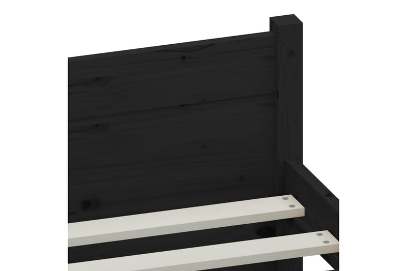 beBasic Sengeramme svart heltre 135x190 cm 4FT6 Double - Svart - Møbler - Senger - Sengeramme & sengestamme