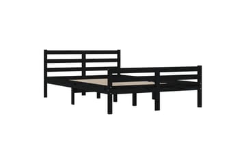 beBasic Sengeramme svart heltre 140x190 cm - Svart - Møbler - Senger - Sengeramme & sengestamme