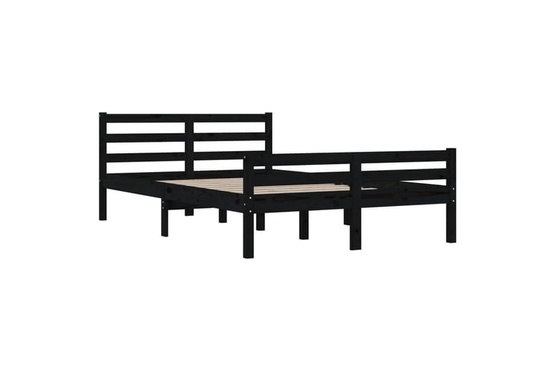 beBasic Sengeramme svart heltre 140x190 cm - Svart - Møbler - Senger - Sengeramme & sengestamme
