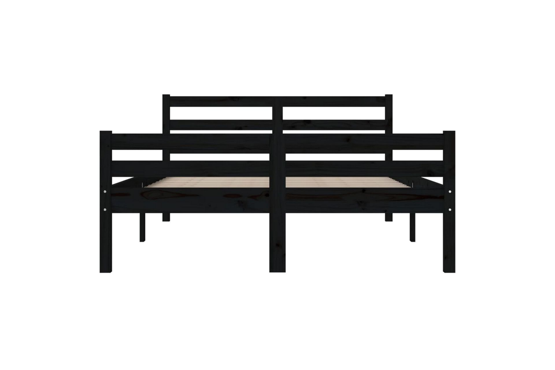 beBasic Sengeramme svart heltre 140x190 cm - Svart - Møbler - Senger - Sengeramme & sengestamme