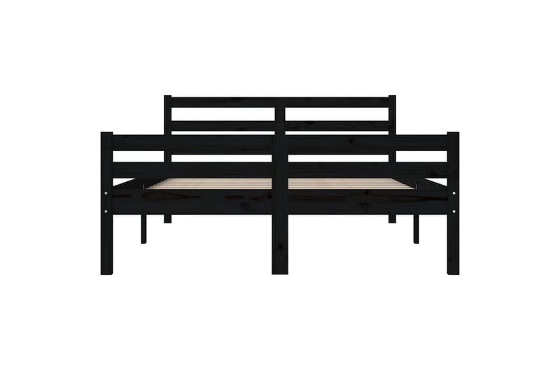 beBasic Sengeramme svart heltre 140x190 cm - Svart - Møbler - Senger - Sengeramme & sengestamme