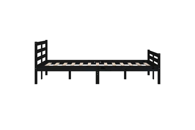 beBasic Sengeramme svart heltre 140x190 cm - Svart - Møbler - Senger - Sengeramme & sengestamme