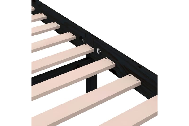 beBasic Sengeramme svart heltre 140x190 cm - Svart - Møbler - Senger - Sengeramme & sengestamme