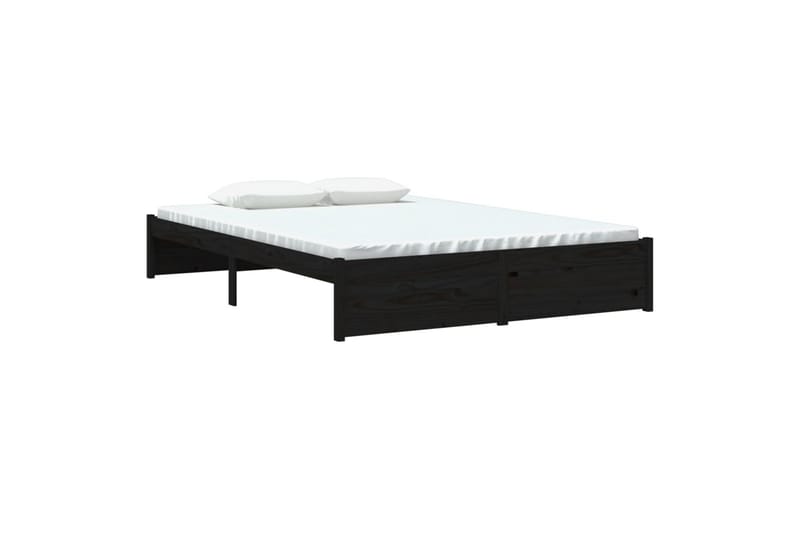 beBasic Sengeramme svart heltre 140x190 cm - Svart - Sengeramme & sengestamme