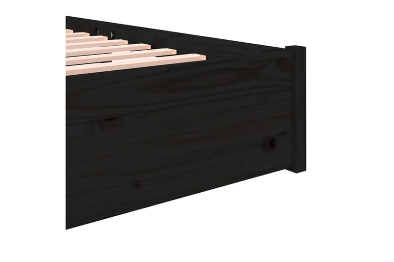 beBasic Sengeramme svart heltre 140x190 cm - Svart - Møbler - Senger - Sengeramme & sengestamme