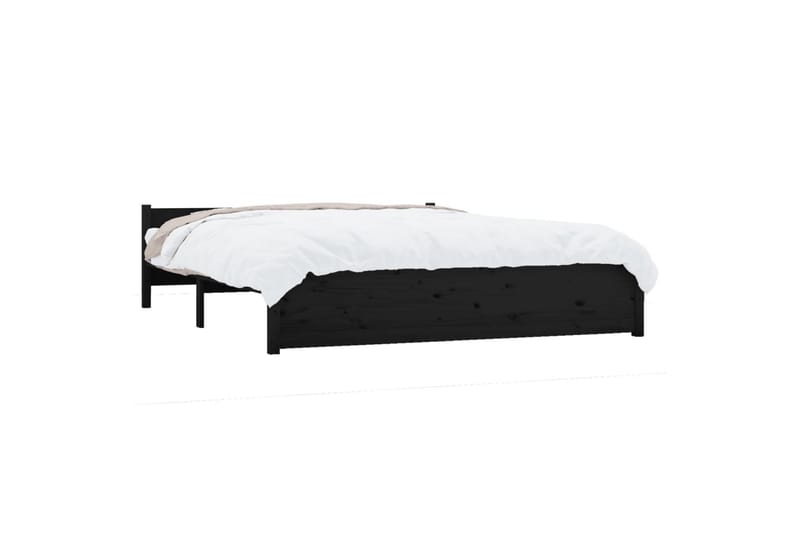 beBasic Sengeramme svart heltre 140x190 cm - Svart - Møbler - Senger - Sengeramme & sengestamme