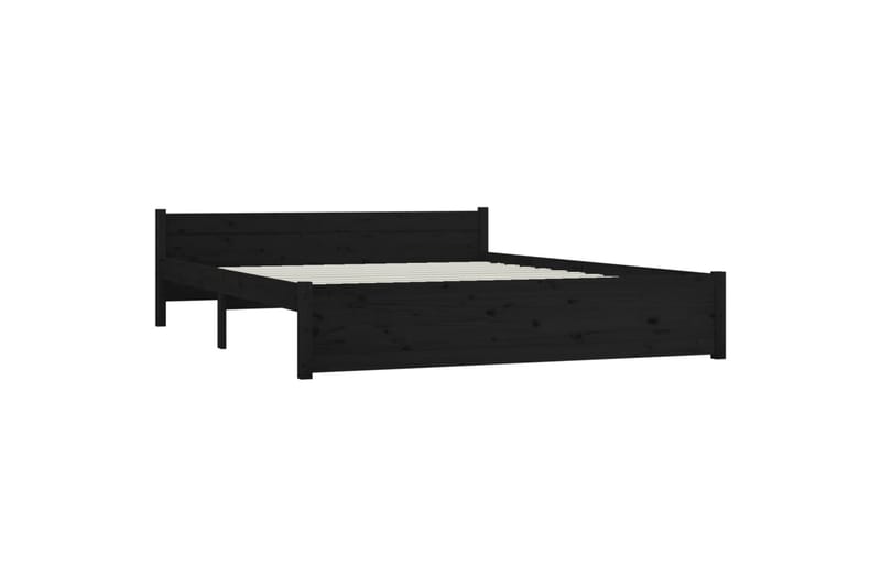 beBasic Sengeramme svart heltre 140x190 cm - Svart - Møbler - Senger - Sengeramme & sengestamme