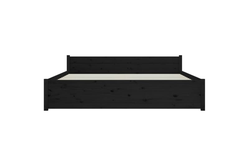 beBasic Sengeramme svart heltre 140x190 cm - Svart - Møbler - Senger - Sengeramme & sengestamme